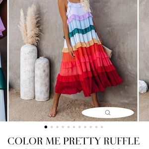 Brand New Color me pretty ruffle tiered dress